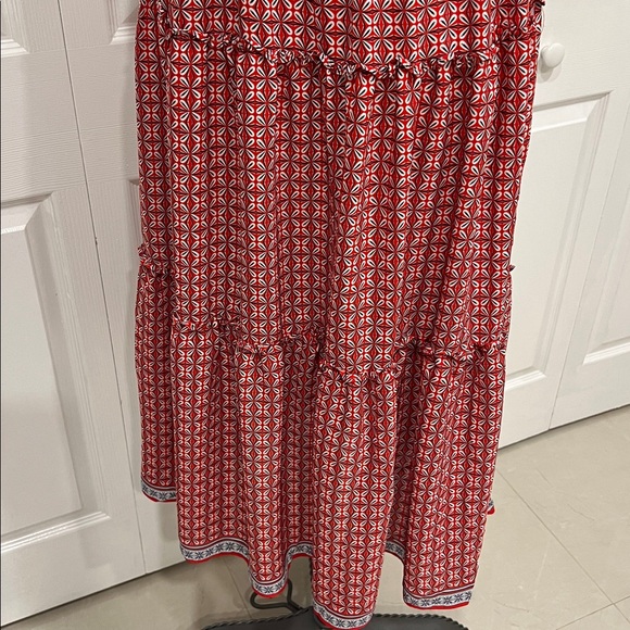 Red Patterned Maxi Dress - Picture 9 of 9